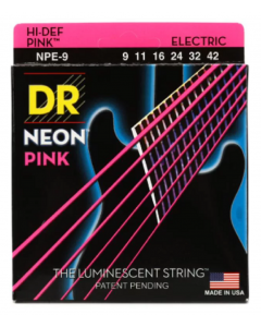 DR Strings NEON Hi-Def Pink SuperStrings Light Electric Guitar Strings 9-42