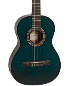 Valencia VC203 200 Series 3/4 Size Classical Guitar. Transparent Blue