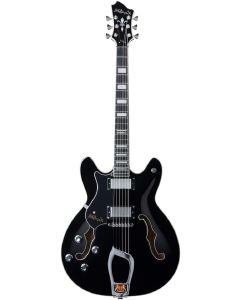 Hagstrom VIK-L-BLK Left Handed Viking Electric Guitar. Black Gloss