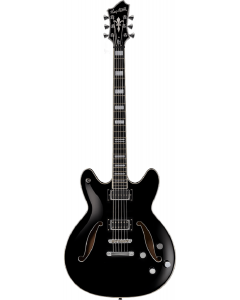 Hagstrom VIDLXBARI-BLK Viking Deluxe Baritone Electric Guitar. Black