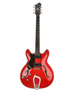 Hagstrom VIK-L-WCT Left Handed Viking Electric Guitar. Wild Cherry Transparent