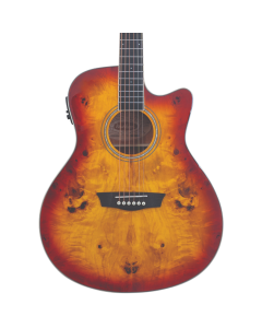 Washburn DFBACEA Deep Forest Burl Grand Auditorium Acoustic Electric Guitar. Amber Fade TGF33