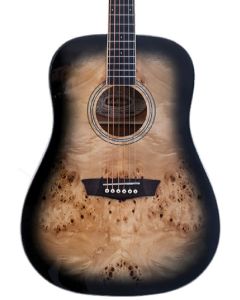 Washburn DFBDB Deep Forest Burl Dreadnought Acoustic Guitar. Black Fade