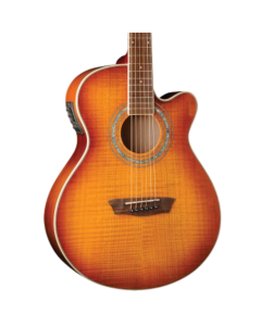 Washburn EA15 Festival Series Mini Jumbo Cutaway Acoustic Electric Guitar. Ice Tea Burst