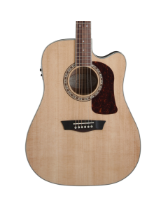 Washburn D10SCE Heritage 10 Series Dreadnought Cutaway Acoustic Electric Guitar. Natural