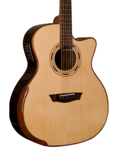 Washburn G25SCE Comfort Deluxe 25 Series Grand Auditorium Cutaway Acoustic Electic Guitar. Natural