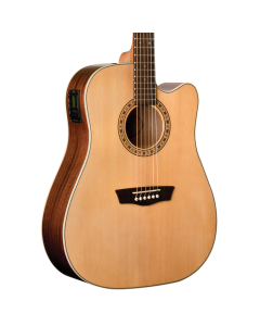 Washburn D7SCE Harvest Dreadnought Cutaway Acoustic Guitar. Natural Gloss