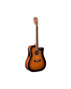 Washburn Harvest Series WD7SCEATB Dreadnought Cutaway Acoustic-Electric Guitar Tobacco Burst