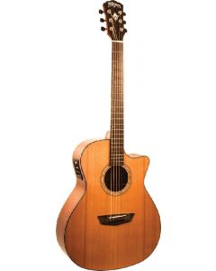 Washburn WLG110SWCEK Woodline Solidwood Series Grand Auditorium Cutaway Acoustic Electric Guitar