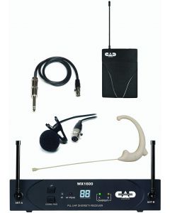 CAD Audio WX1610G Stagepass Wireless Bodypack System with Lavalier, Earworn Mic and Guitar Cable