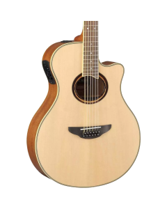 Yamaha 12 String Natural Thinline Cutaway Acoustic Electric Guitar