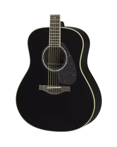 Yamaha L Series Rosewood Folk Acoustic Guitar, Black With Passive Pickup