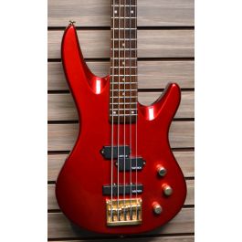 Stolpe Virksomhedsbeskrivelse rense Samick Silvertone 5 String Bass, Candy Apple Red with Gold Hardware, Made  in Korea SN0247