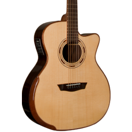 Washburn WCG66SCE-O Comfort Deluxe 66 Series Grand Auditorium Acoustic Electic Guitar Natural 1500000431672