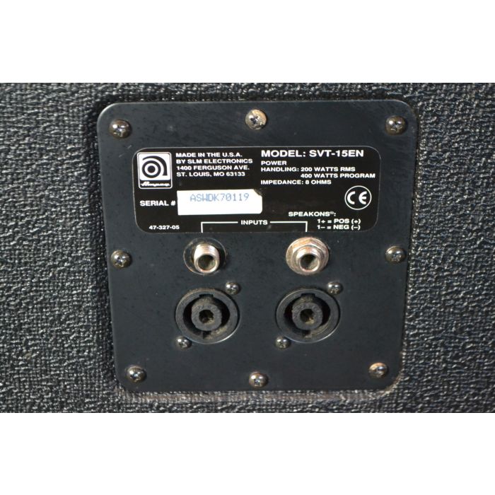 Ampeg SVT-15EN Bass Cabinet SN 0119