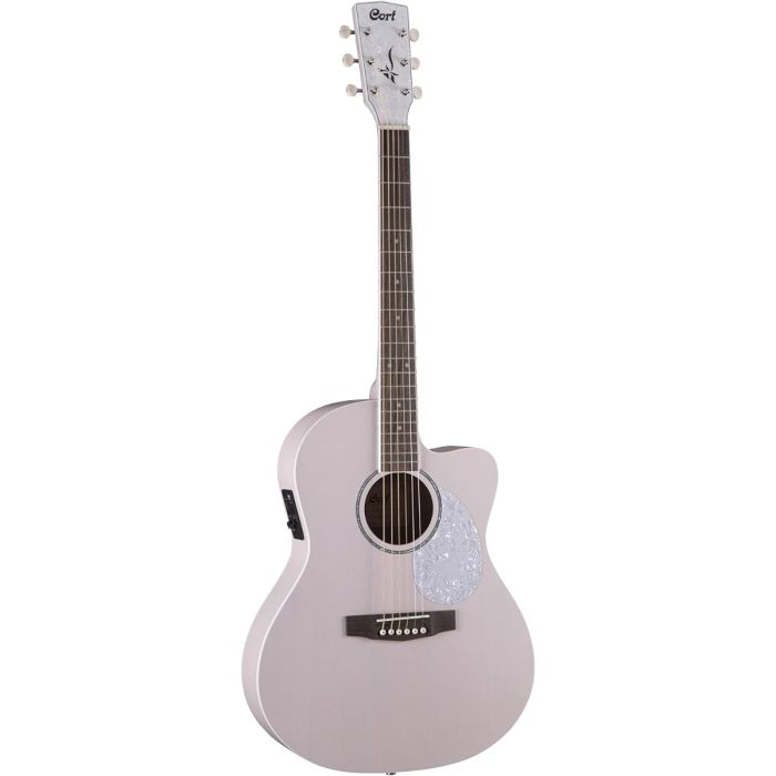 Cort JADECLASSICPPOP Jade Series Acoustic Electric Cutaway Guitar. Pastel Pink Open Pore