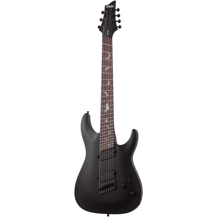 Schecter Damien-7 Multiscale Electric Guitar. Satin Black