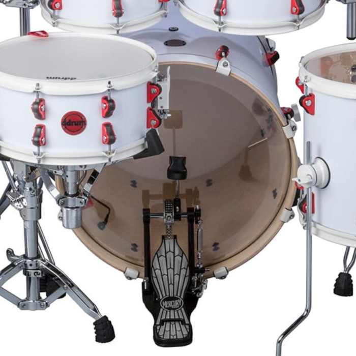 ddrum Hybrid 18x22 Bass Drum. White Wrap