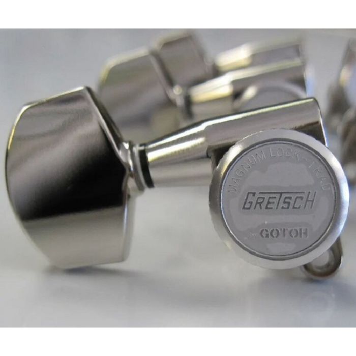 Gretsch Tuners Gotoh Locking AB01 Button w Gretsch Logo Nickel