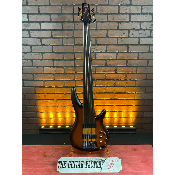 2021 Ibanez SRF706 Fretless Bass Guitar Brown Burst Flat Mint Store