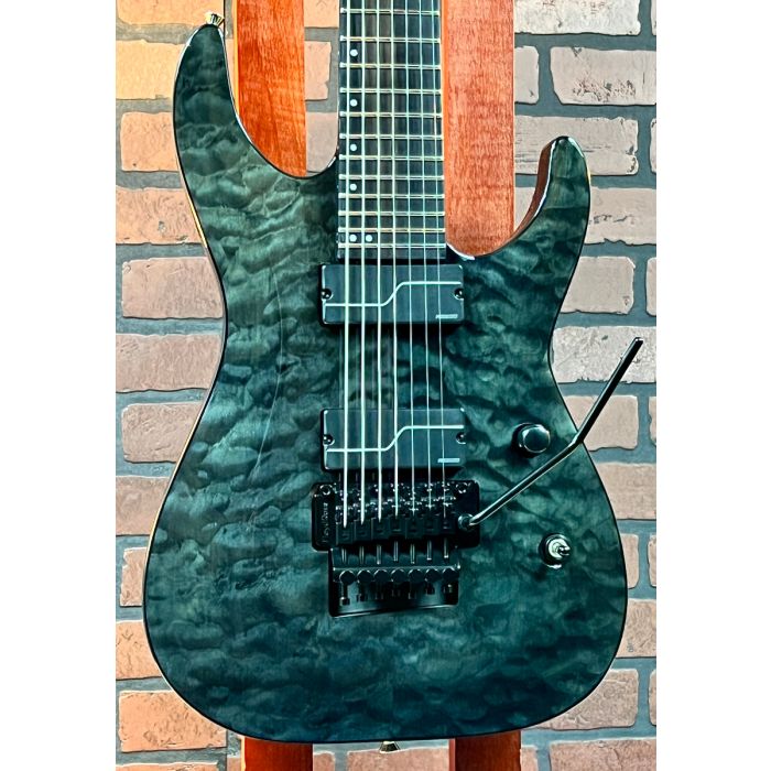 2020 ESP LTD Buz McGrath BUZ 7 Unearth Signature Model See Thru Black 7 String w Hard Case SN0691
