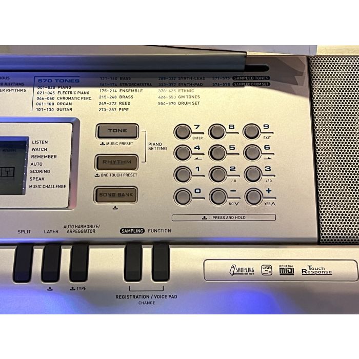 Casio WK-210 76-Key Workstation Keyboard -Silver- W/ Stand and