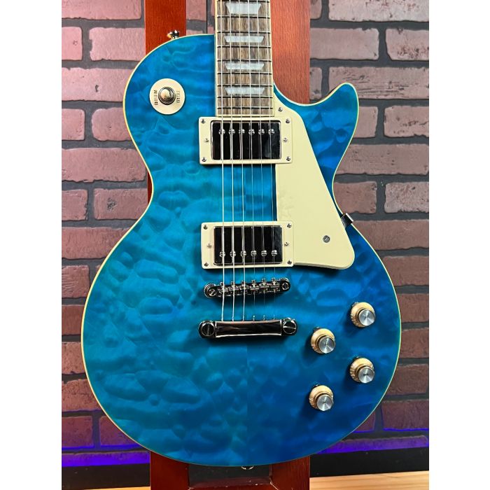 2021 Epiphone Les Paul Standard '60s Quilt Top Limited-Edition Electric  Guitar Translucent Blue SN3455