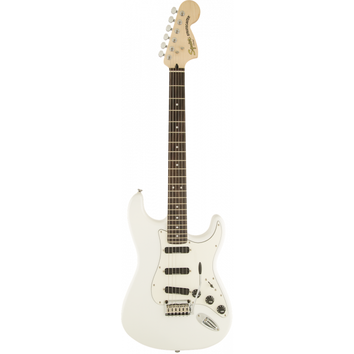 Squier Deluxe Hot Rails Stratocaster Electric Guitar Olympic White