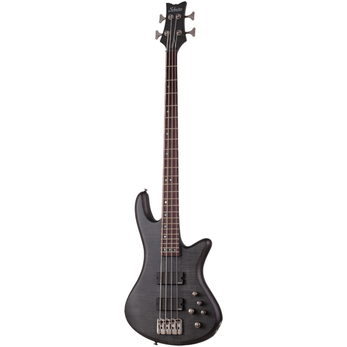 Schecter Stiletto Studio-4 Electric Bass. See-Thru Black Satin (STBLS)