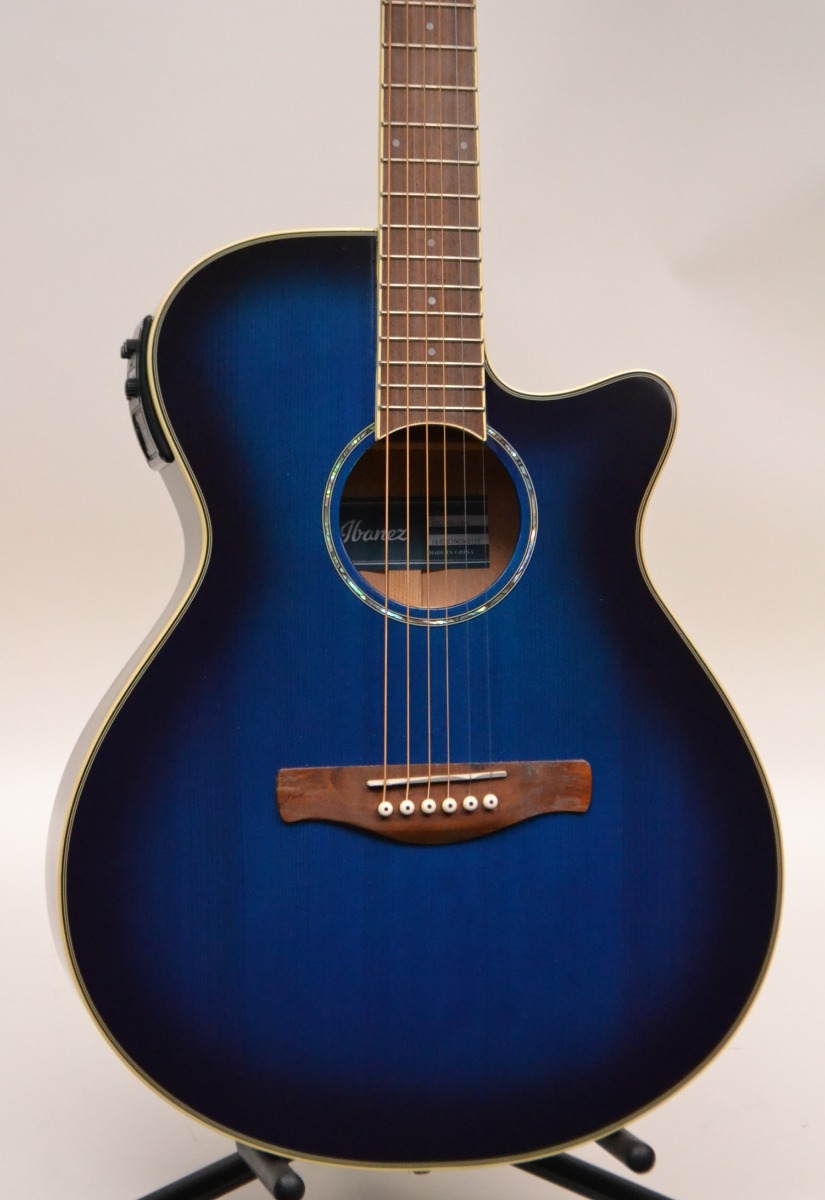 IBANEZ AEG10IITBS AcousticElectric Guitar & Tuner Fishman Pickup BLUE